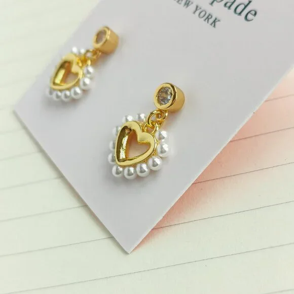 Shining Spade Pearl Gold Drop Earrings - Kate Spade - Picture 2 of 3